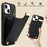 For iPhone 13 Card Holder Phone Case TPU + PU Leather Protective Cover - Black - 5