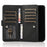 For iPhone 12 / 12 Pro Case Glitter Powder Zipper Pocket 9 Card Holder Leather Cover - Black - 4