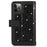 For iPhone 12 / 12 Pro Case Glitter Powder Zipper Pocket 9 Card Holder Leather Cover - Black - 7