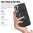 For Samsung Galaxy S21+ 5G Case PU+TPU Card Bag Cell Phone Case with 2 Straps - Black - 4