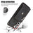 For Samsung Galaxy S21+ 5G Case PU+TPU Card Bag Cell Phone Case with 2 Straps - Black - 5