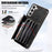 For Samsung Galaxy S21+ 5G Case PU+TPU Card Bag Cell Phone Case with 2 Straps - Black - 7