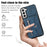 For Samsung Galaxy S21 5G Shockproof Case PU+TPU Card Bag Cell Phone Case with 2 Straps - Blue - 4