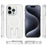 For iPhone 15 Pro Max Case TPU+PC Hidden Kickstand Phone Shell Compatible with MagSafe - Glitter Transparent+White - 6
