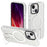 For iPhone 15 Plus Magnetic Case TPU+PC Hidden Kickstand Back Shell Compatible with MagSafe - Black+Transparent+White - 1