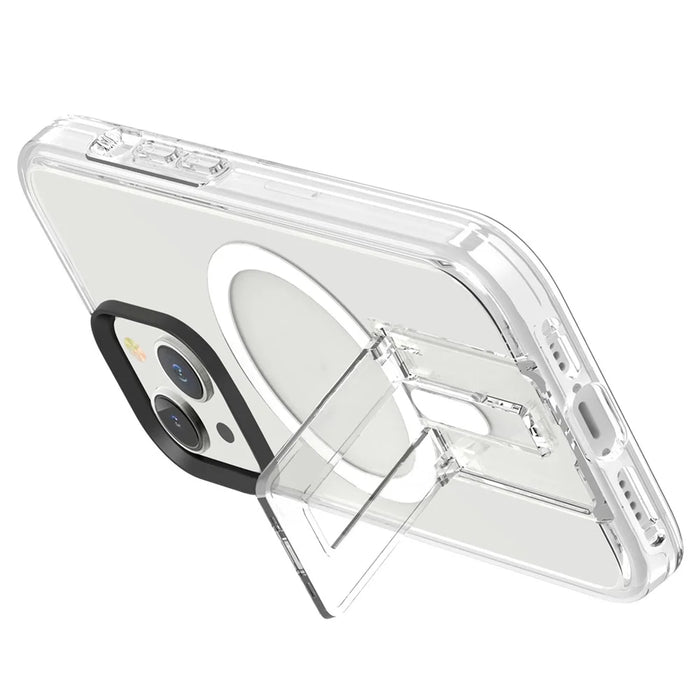 For iPhone 15 Case Compatible with MagSafe TPU+PC Back Cover - Black+Transparent+White - 2