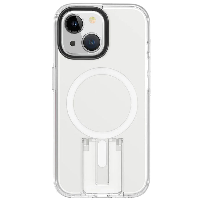 For iPhone 15 Case Compatible with MagSafe TPU+PC Back Cover - Black+Transparent+White - 4