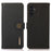 KHAZNEH For Samsung Galaxy A55 5G Case Genuine Cow Leather+TPU RFID Blocking Wallet Cover - Black - 1