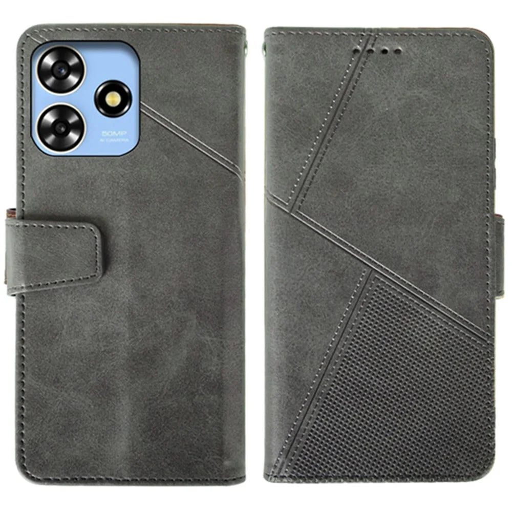 IDEWEI For ZTE Blade V50 Smart Case Calf Texture TPU+PU Leather Phone Wallet Cover - Black - 1