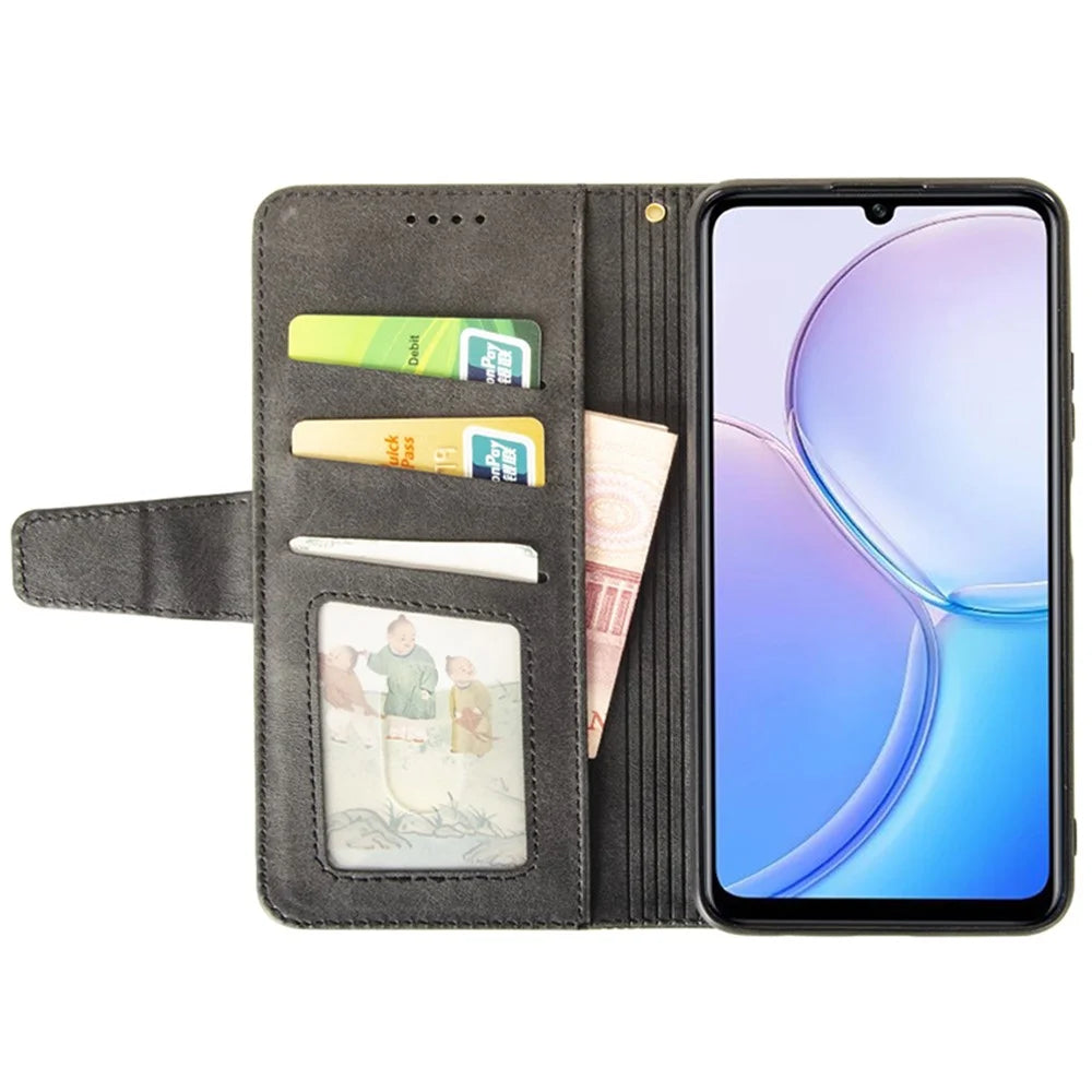 IDEWEI For ZTE Blade V50 Smart Case Calf Texture TPU+PU Leather Phone Wallet Cover - Black - 2