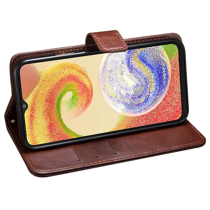IDEWEI For Samsung Galaxy A15 5G Case Crazy Horse Texture Leather Wallet Cover  - Brown - 3