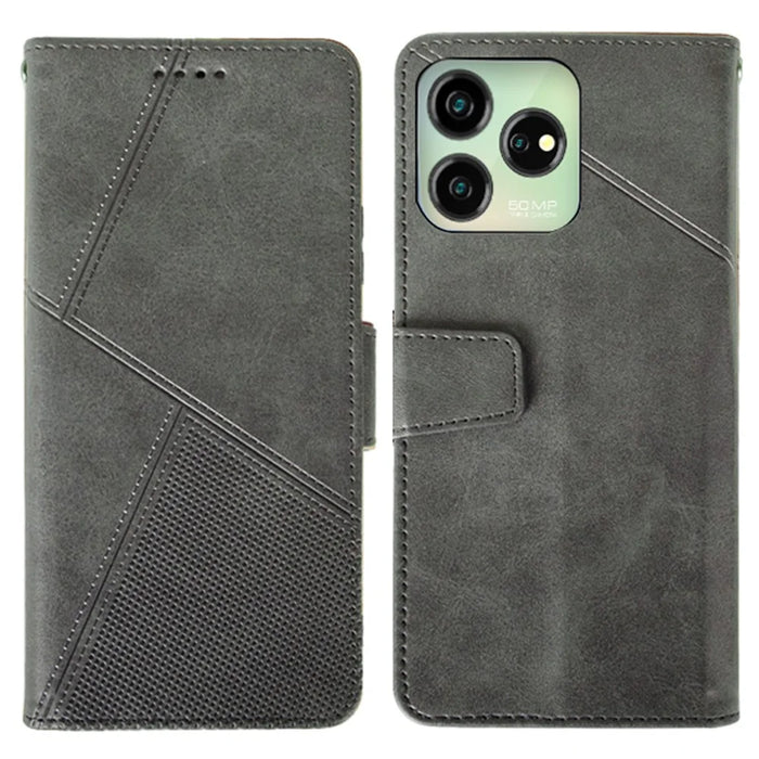 IDEWEI For ZTE Axon 50 Lite Magnetic Phone Case Scratch-proof Leather Cover with Card Holder - Black - 1