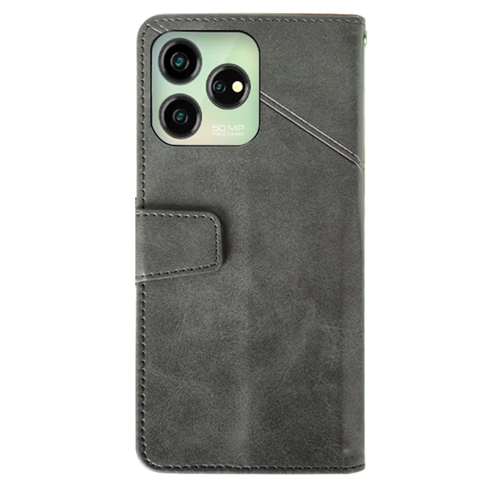 IDEWEI For ZTE Axon 50 Lite Magnetic Phone Case Scratch-proof Leather Cover with Card Holder - Black - 5