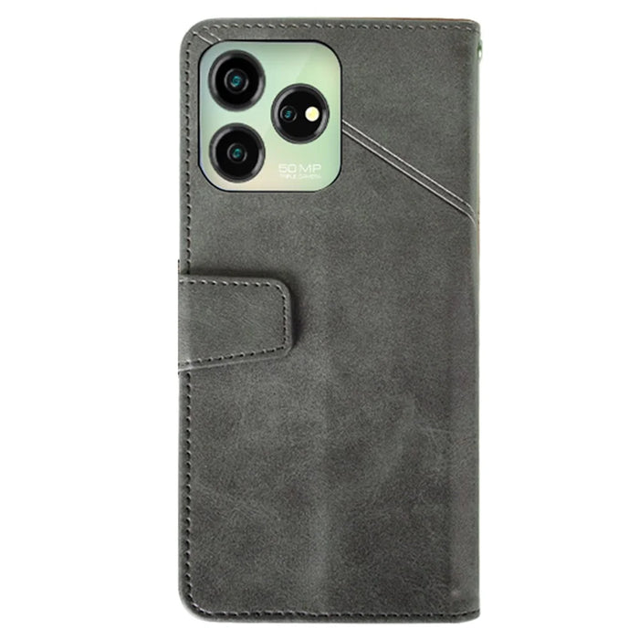 IDEWEI For ZTE Axon 50 Lite Magnetic Phone Case Scratch-proof Leather Cover with Card Holder - Black - 5