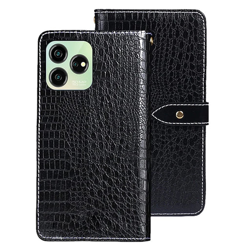 IDEWEI For ZTE Axon 50 Lite Leather Case Phone Cover Wallet Stand - Black - 1