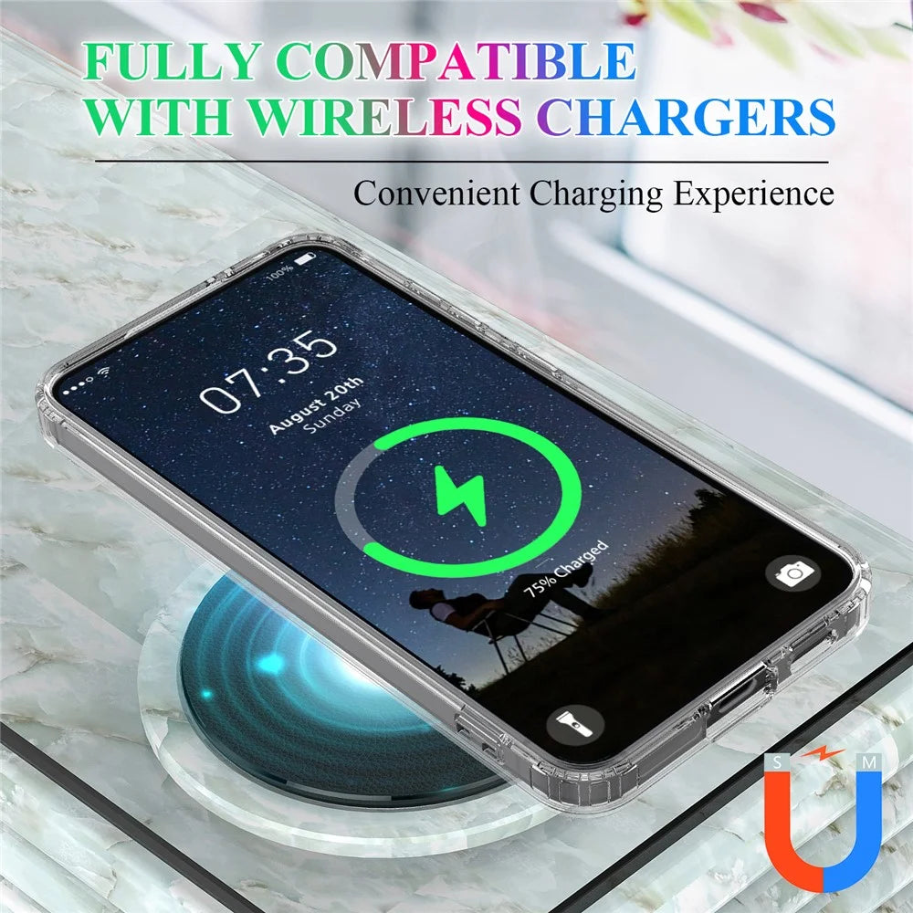 For Samsung Galaxy S24 Magnetic Phone Case Shock Absorbing Acrylic+TPU Back Shell - Transparent - 6