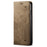 For OnePlus 12 5G Case with Stand Jeans Cloth Texture Wallet Leather Cover - Khaki - 5