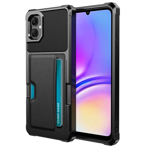 For Samsung Galaxy A05 4G Case with Card Holder ZM02 Shockproof PU+TPU Cover - 1