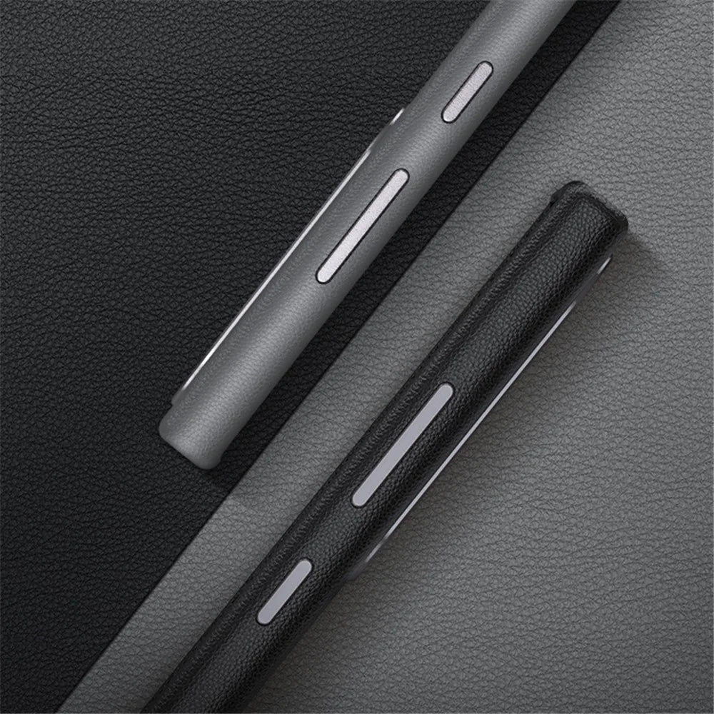 For Samsung Galaxy S24 Ultra Case Leather+Silicone Shockproof Protective Phone Cover - Black - 5