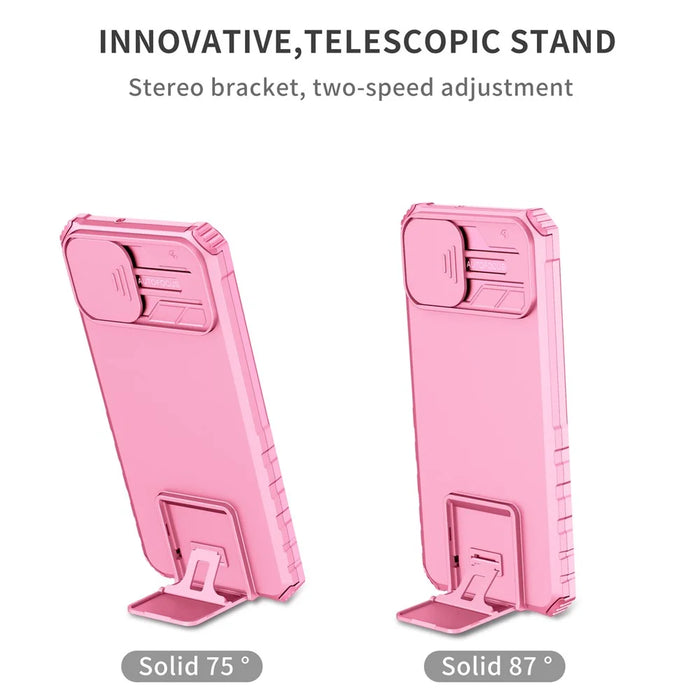 For Samsung Galaxy A05 4G Camera Protection Case Impact-Resistant PC+TPU Phone Cover - Pink - 2