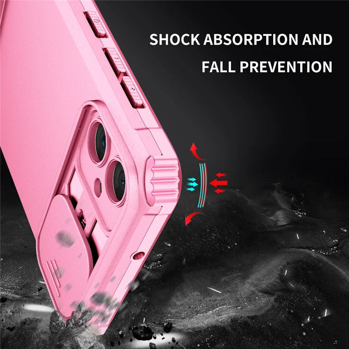 For Samsung Galaxy A05 4G Camera Protection Case Impact-Resistant PC+TPU Phone Cover - Pink - 4