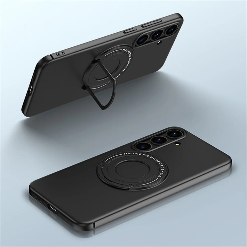 For Samsung Galaxy S24+ Magnetic Kickstand Magnetic Case Drop Protection  - Black - 2