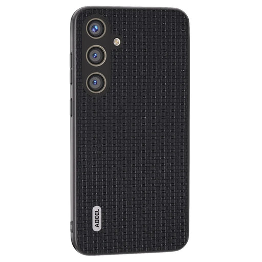 ABEEL For Samsung Galaxy S24+ Case Genuine Cow Leather Skin Phone Cover Anti-slip - Black - 1