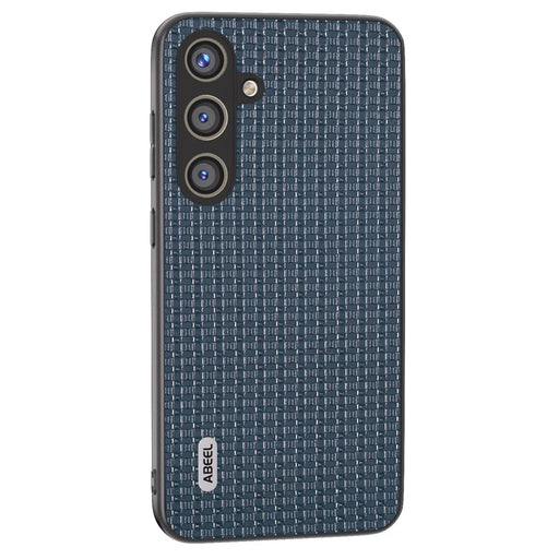 ABEEL For Samsung Galaxy S24 Phone Case Protective Shock Absorption Genuine Cow Leather Cover - Blue - 1