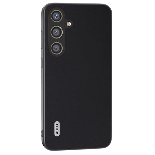 ABEEL For Samsung Galaxy S24 Silky Smooth Genuine Cow Leather Case - Black - 1