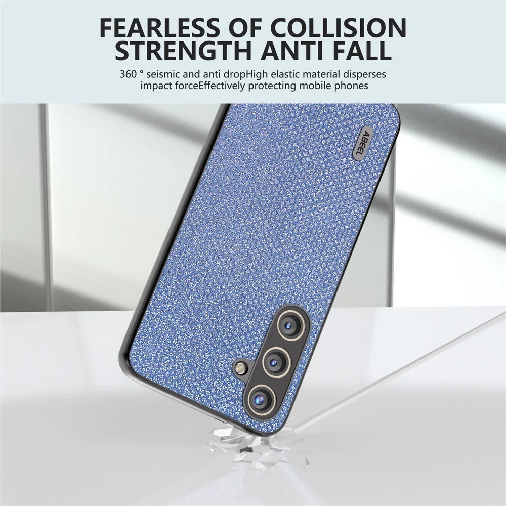 ABEEL For Samsung Galaxy S24 Rhinestone Texture Glitter Leather Skin Case - Blue - 2