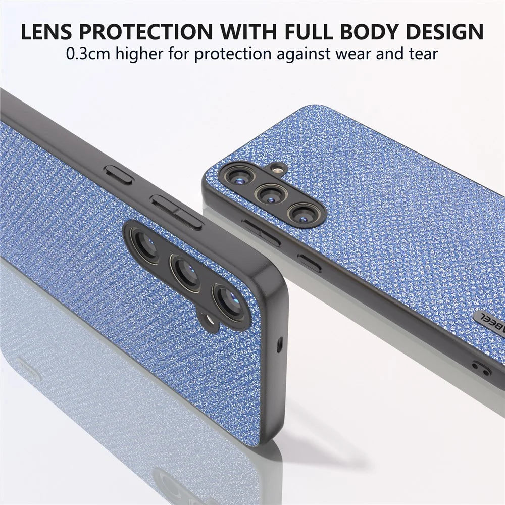 ABEEL For Samsung Galaxy S24 Rhinestone Texture Glitter Leather Skin Case - Blue - 4
