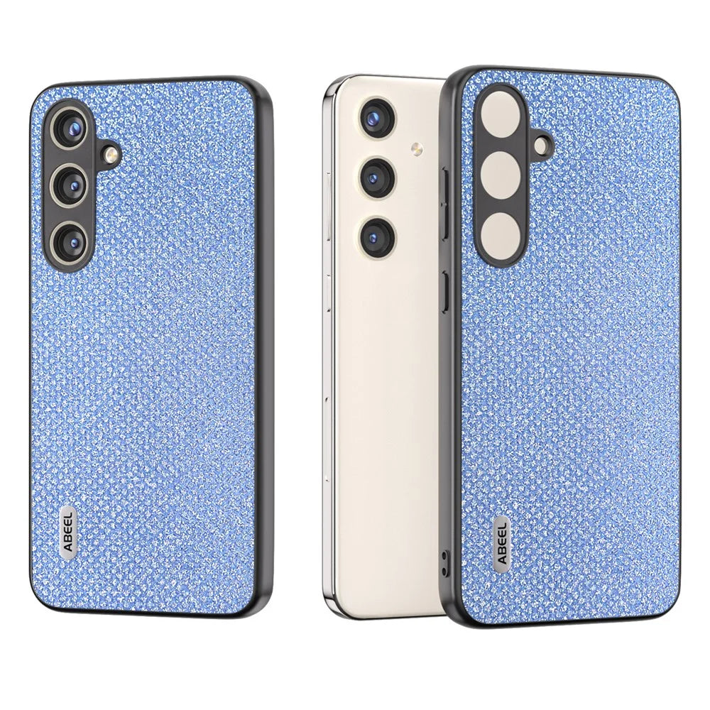 ABEEL For Samsung Galaxy S24 Rhinestone Texture Glitter Leather Skin Case - Blue - 6