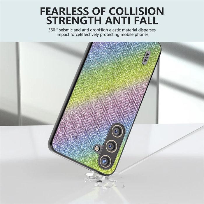 ABEEL For Samsung Galaxy S24+ Protective Phone Cover Rhinestone Texture Leather Back Case - Multi-color - 2
