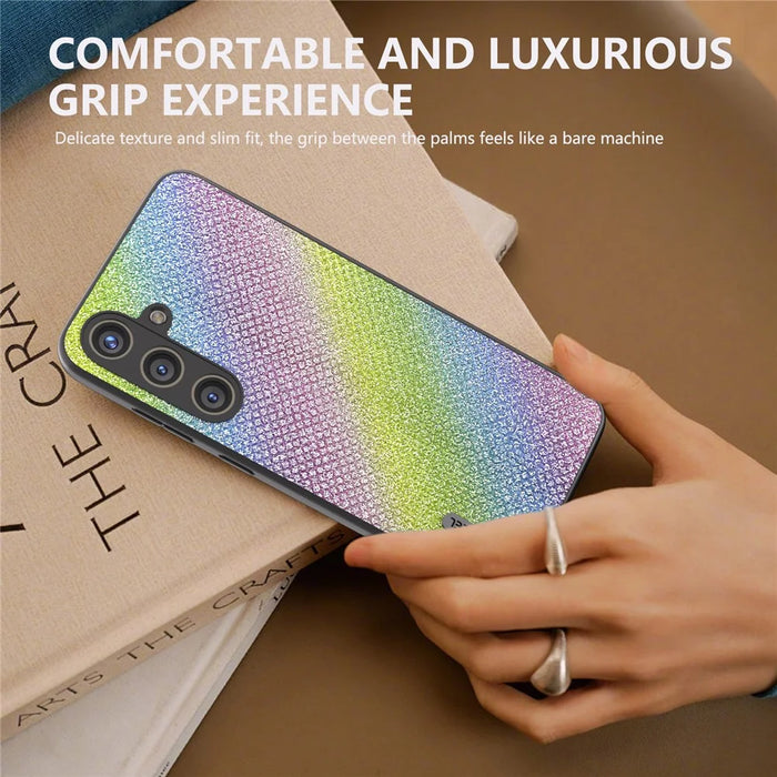 ABEEL For Samsung Galaxy S24+ Protective Phone Cover Rhinestone Texture Leather Back Case - Multi-color - 5