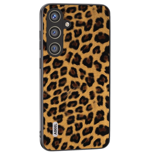 ABEEL For Samsung Galaxy S24+ Leopard Print Leather Case Anti-Scratch Cover - Gold - 1