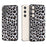 ABEEL For Samsung Galaxy S24 Case Leather Coated PC+TPU Leopard Pattern Phone Cover - Silver - 6