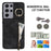 For Samsung Galaxy S21 Ultra 5G Case Ring Kickstand RFID Blocking PU+TPU Phone Cover - Black - 4