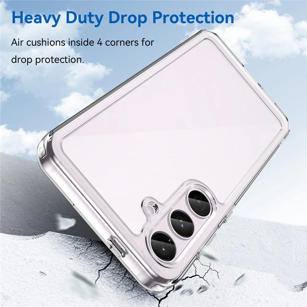 For Samsung Galaxy S24 Case Ultra-Transparent Phone Cover with Electroplated Buttons (Big Rear Lens Hole) - 3