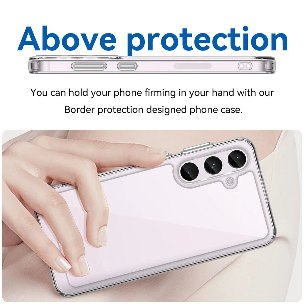 For Samsung Galaxy S24 Case Ultra-Transparent Phone Cover with Electroplated Buttons (Big Rear Lens Hole) - 4