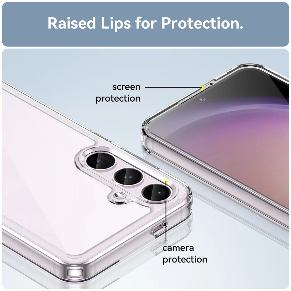 For Samsung Galaxy S24 Case Ultra-Transparent Phone Cover with Electroplated Buttons (Big Rear Lens Hole) - 6