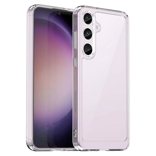 For Samsung Galaxy S24+ Clear Case Electroplating Buttons Phone Cover (Big Rear Lens Hole) - 1