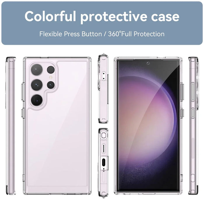 For Samsung Galaxy S24 Ultra Transparent Case Cover Electroplating Buttons (Big Rear Lens Hole) - 2