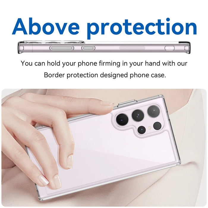 For Samsung Galaxy S24 Ultra Transparent Case Cover Electroplating Buttons (Big Rear Lens Hole) - 4