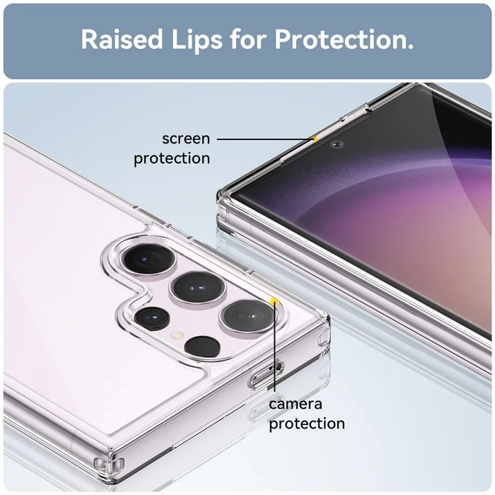 For Samsung Galaxy S24 Ultra Transparent Case Cover Electroplating Buttons (Big Rear Lens Hole) - 6