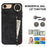 For iPhone SE (2022) / SE (2020) / 7 / 8 Cell Phone Case RFID Blocking Retro PU+TPU Cover - Black - 4