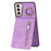 For Samsung Galaxy S21 4G / 5G RFID Blocking Cell Phone Case Card Slots PU+TPU Cover - Purple - 1