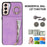 For Samsung Galaxy S21 4G / 5G RFID Blocking Cell Phone Case Card Slots PU+TPU Cover - Purple - 4