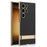 GKK For Samsung Galaxy S24 Ultra Phone Case Kickstand Electroplating Leather Back Cover - Black - 1