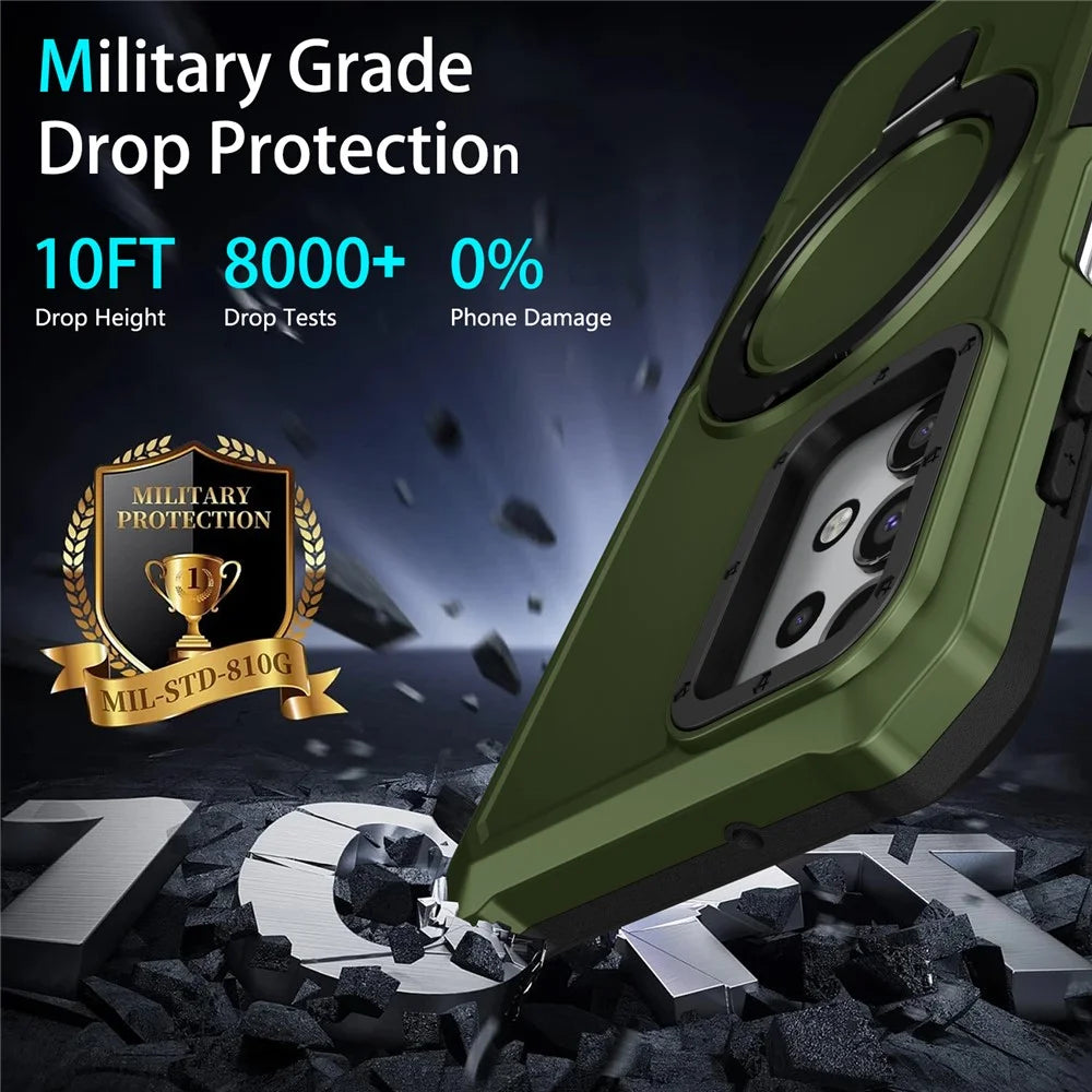 For Samsung Galaxy A13 5G / A13 4G Case Slim-Fit TPU+PC 2-in-1 Ring Kickstand Phone Back Shell - Blackish Green - 2