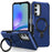 For Samsung Galaxy A05s 4G Cell Phone Case TPU+PC 2-in-1 Ring Kickstand Protective Shell - Sapphire - 1
